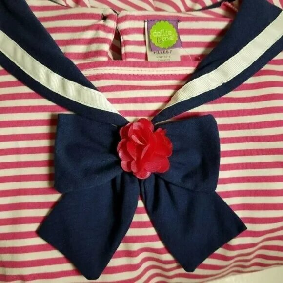 Dollie & Me Nautical Dress Girls Size 7 - Picture 3 of 8